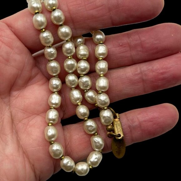 Vintage Signed Miriam Haskell Niki Pearl Choker Length Necklace - Picture 2 of 6
